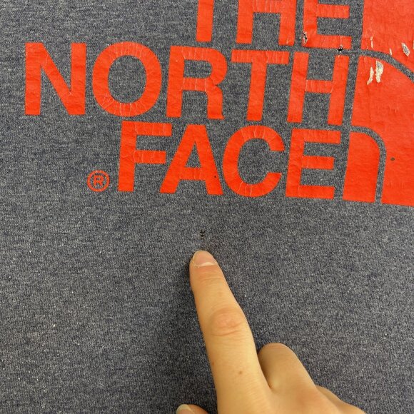 The North Face T Shirt Men's 2XL Orange Chest Logo Cotton Outdoor Casual Read - Picture 7 of 16